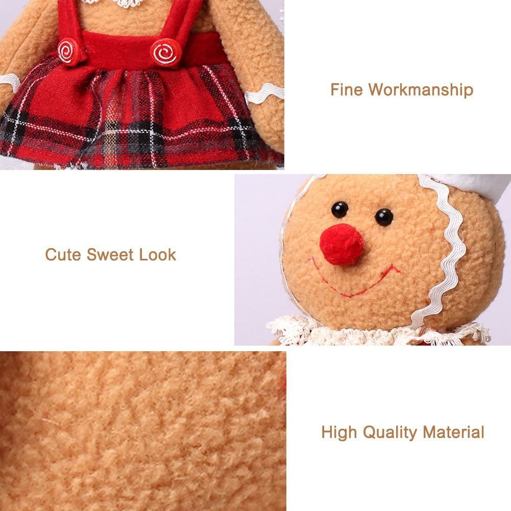 2PCS Gingerbread Plush Stuffed Animal,Christmas Plush Toys