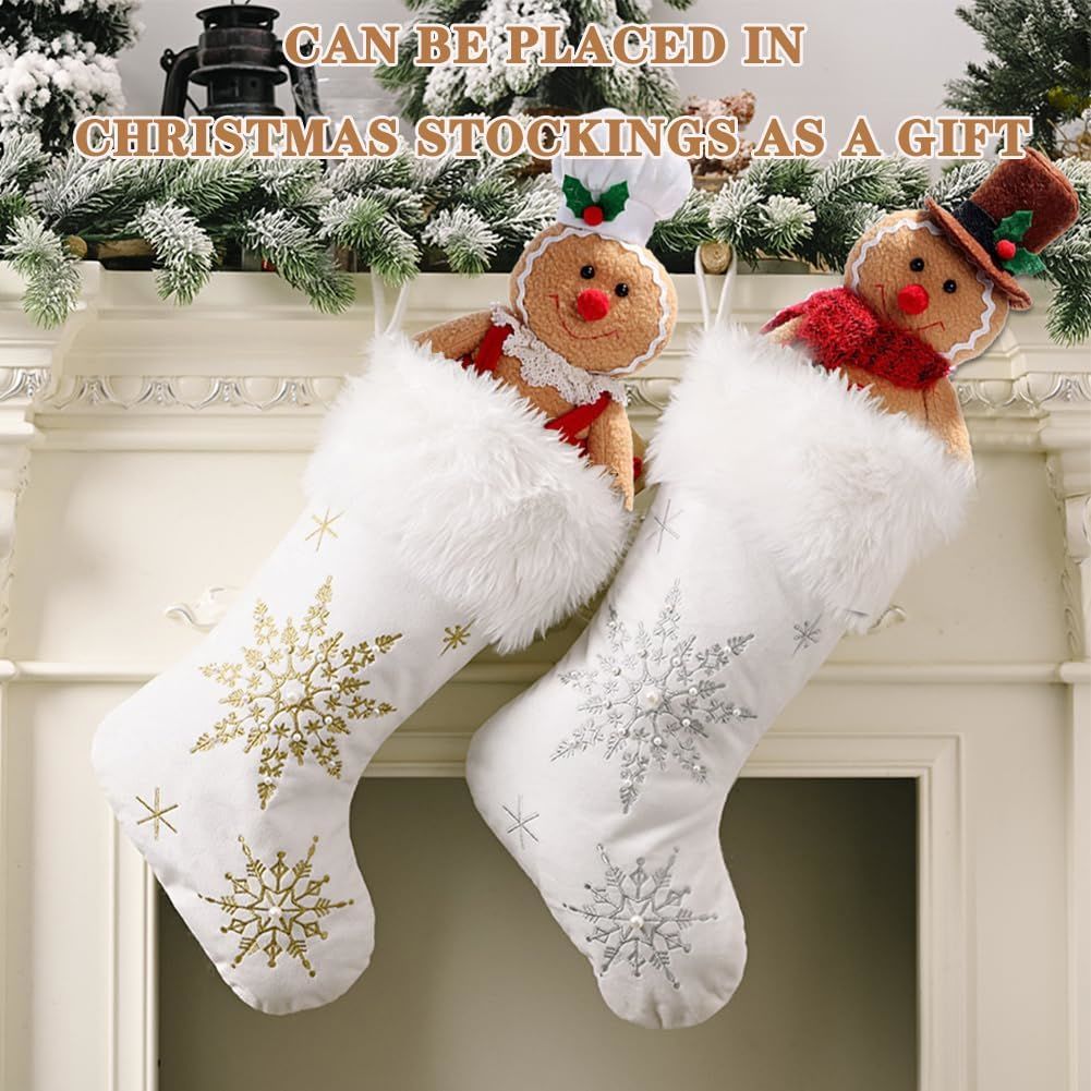 2PCS Gingerbread Plush Stuffed Animal,Christmas Plush Toys