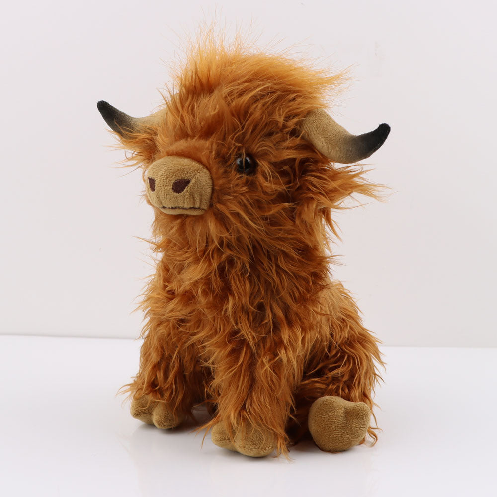 Highland Cow Plush Toy; 27CM/11''; Cute Highland Cattle Soft Stuffed Doll; Cow Plush Pillow For Kids And Fans Christmas Gift