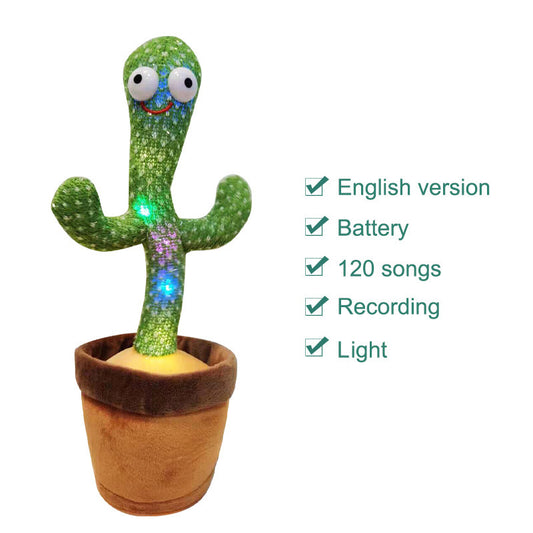 Plush Dancing Cactus Repeat What You Said Kids Stuffed Toys Singing Spanish Song Shaking With Music Plant Toy Children Education