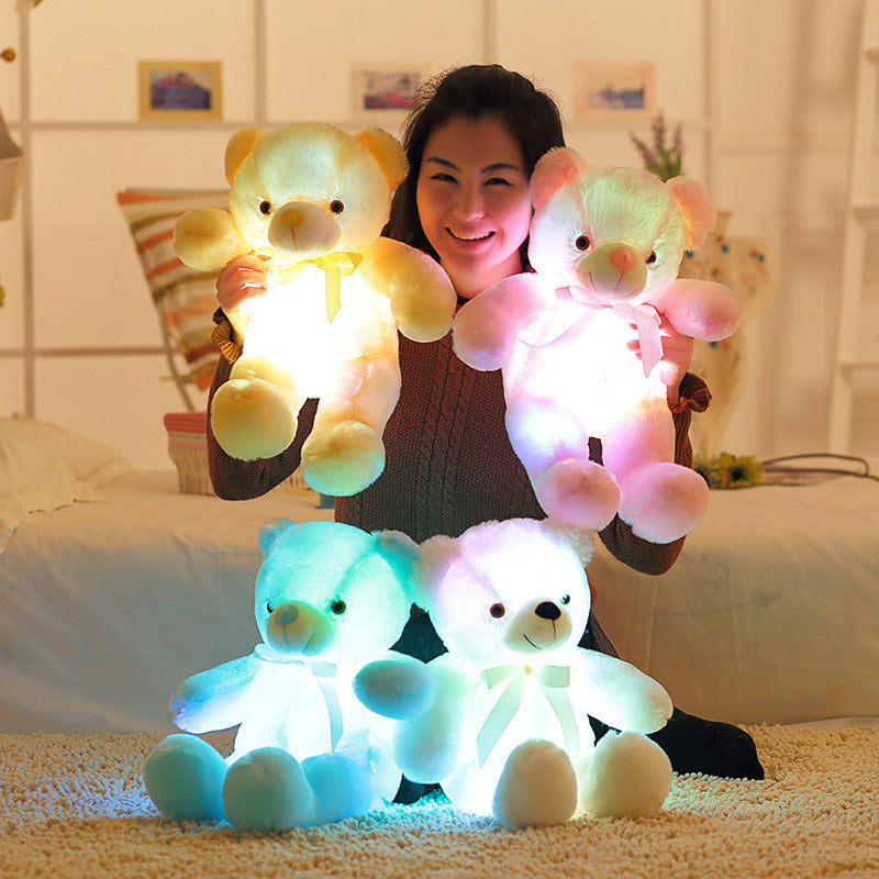 Creative Light Up LED Inductive Teddy Bear Stuffed Animals Plush Toy