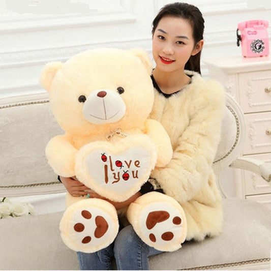 Big Size I Love You Teddy Bear Large Stuffed Plush Doll Holding LOVE Heart Plush Teddy Bear Cartoon Soft Stuffed Doll Kids Toy