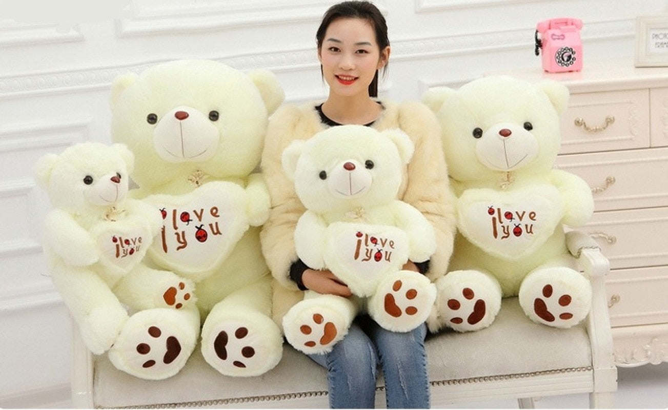 Big Size I Love You Teddy Bear Large Stuffed Plush Doll Holding LOVE Heart Plush Teddy Bear Cartoon Soft Stuffed Doll Kids Toy