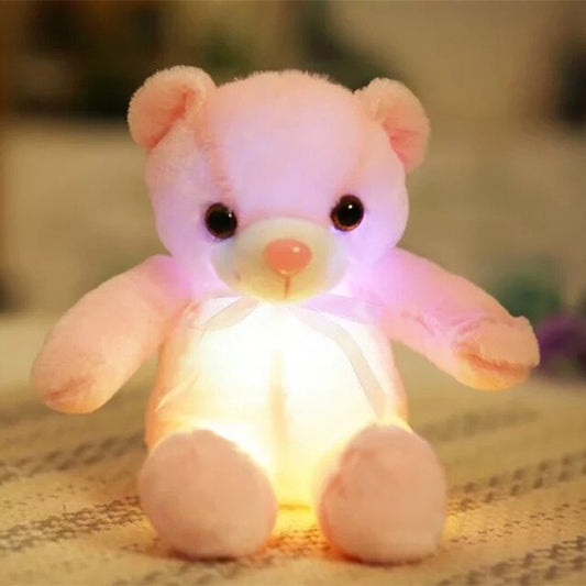 32cm Creative Luminous Bear Plush Toy Stuffed Teddy Led Light Colorful Doll Kawaii Lovely Kids Toy Girls Children Gift