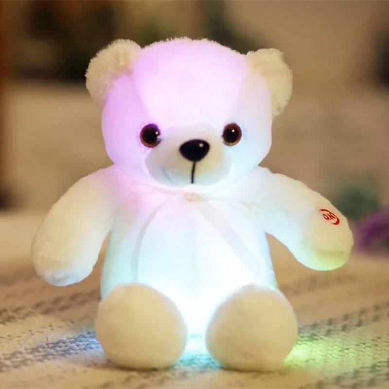 32cm Creative Luminous Bear Plush Toy Stuffed Teddy Led Light Colorful Doll Kawaii Lovely Kids Toy Girls Children Gift