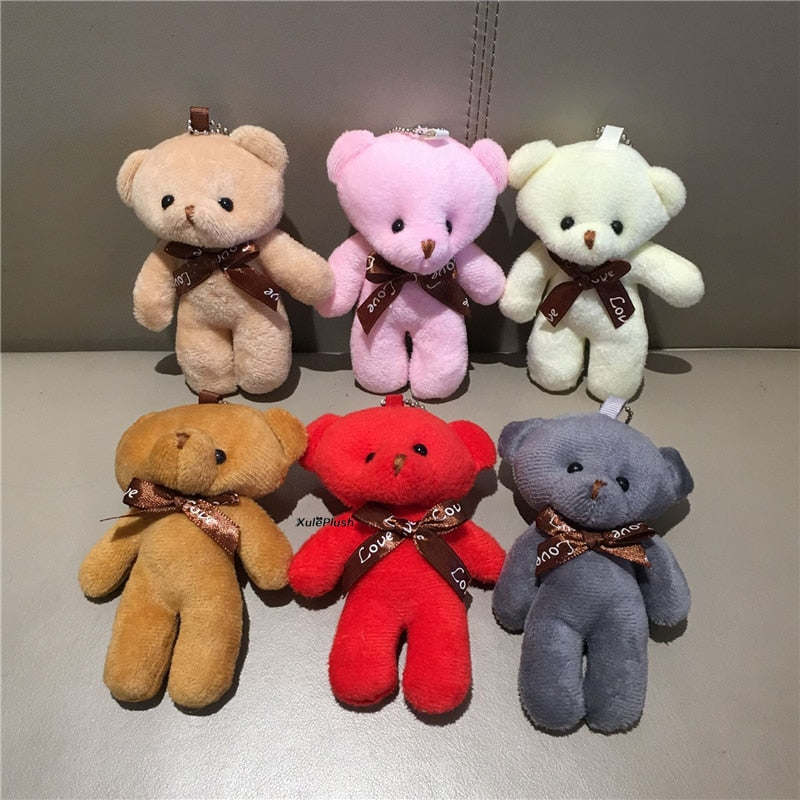 6Colors, 10CM Plush Stuffed Bear Toy Doll Multi-Colors For Wedding Bouquet