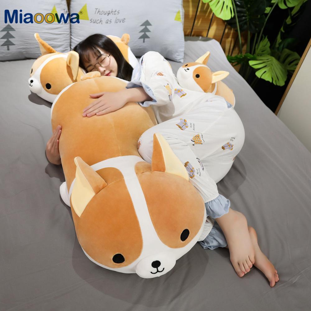 40-80cm Giant Size Cute Corgi Dog Plush Toys Stuffed Animal Puppy Dog Pillow Soft Lovely Doll Kawaii Christmas Gift for Kids