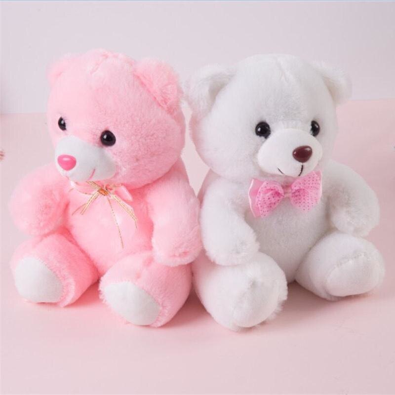 22cm Creative Plush Light Up toys Teddy Bear Stuffed Animals Plush Toy Colorful teddy bear creative Valentine Christmas gifts