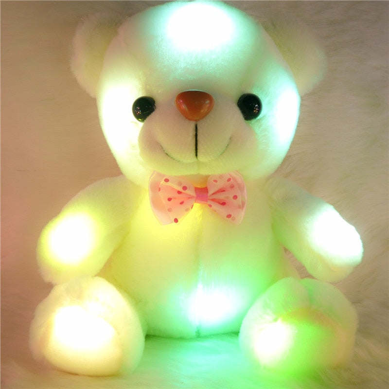 22cm Creative Plush Light Up toys Teddy Bear Stuffed Animals Plush Toy Colorful teddy bear creative Valentine Christmas gifts