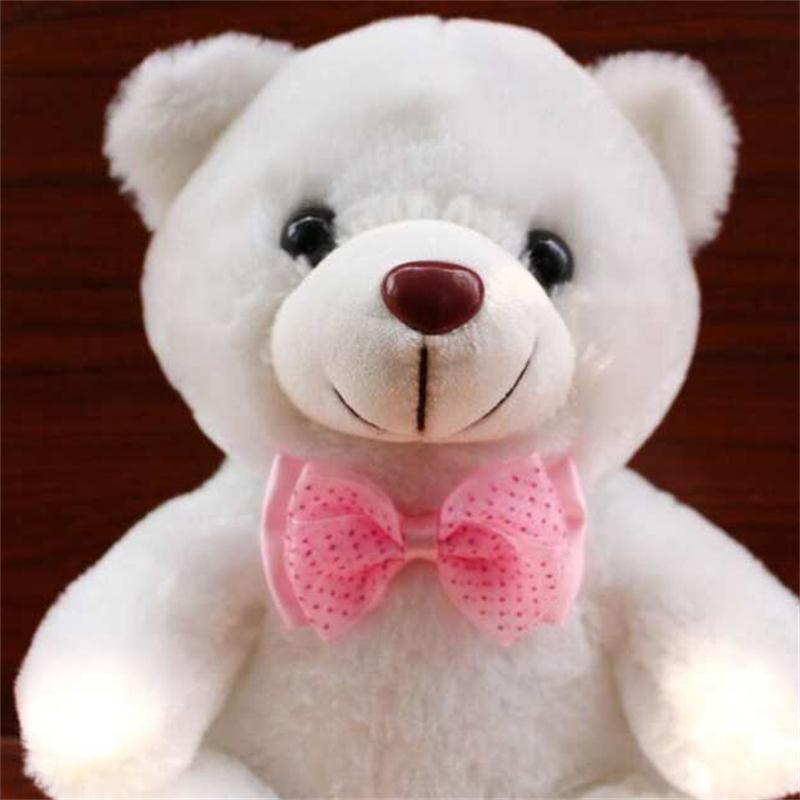 22cm Creative Plush Light Up toys Teddy Bear Stuffed Animals Plush Toy Colorful teddy bear creative Valentine Christmas gifts