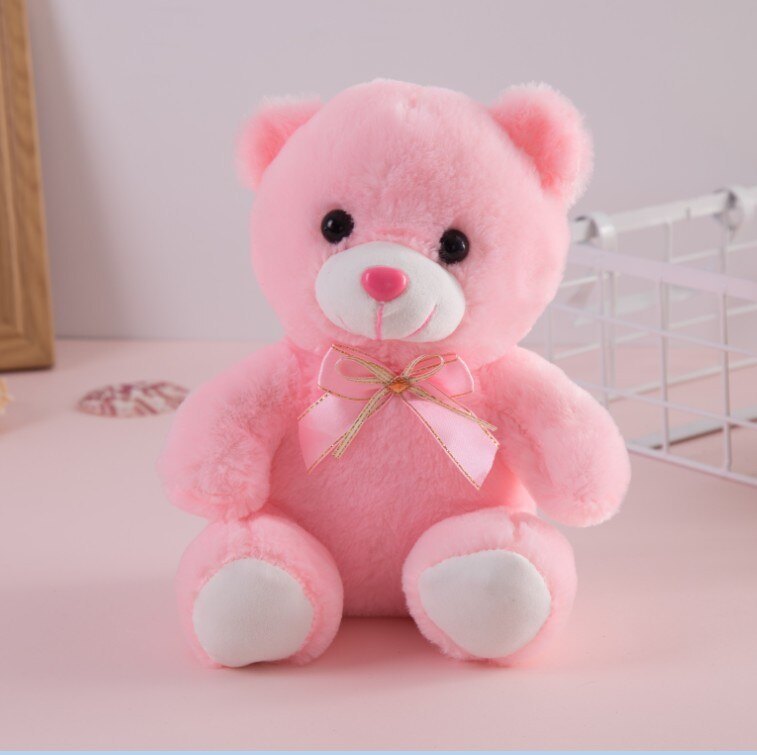 22cm Creative Plush Light Up toys Teddy Bear Stuffed Animals Plush Toy Colorful teddy bear creative Valentine Christmas gifts